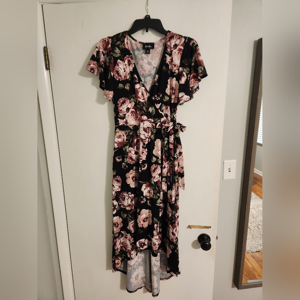 Floral high low dress M